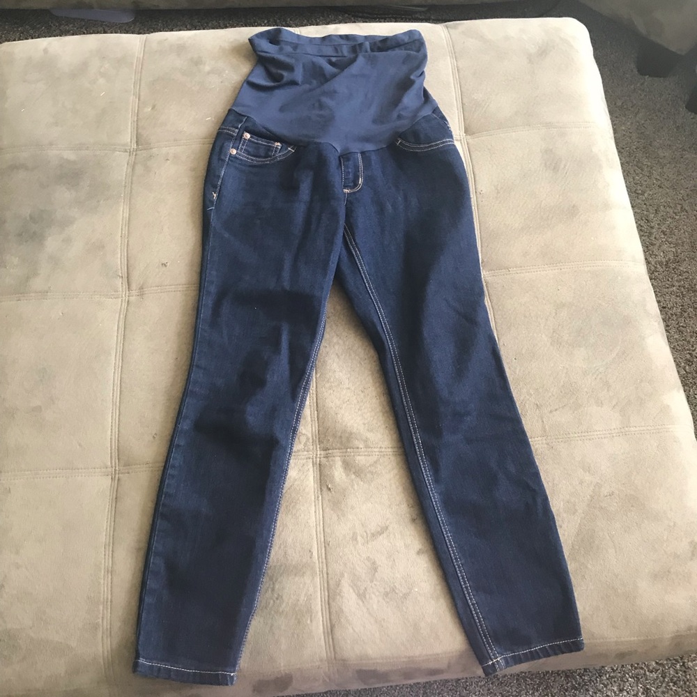 Petite secret bit belly maternity jeans